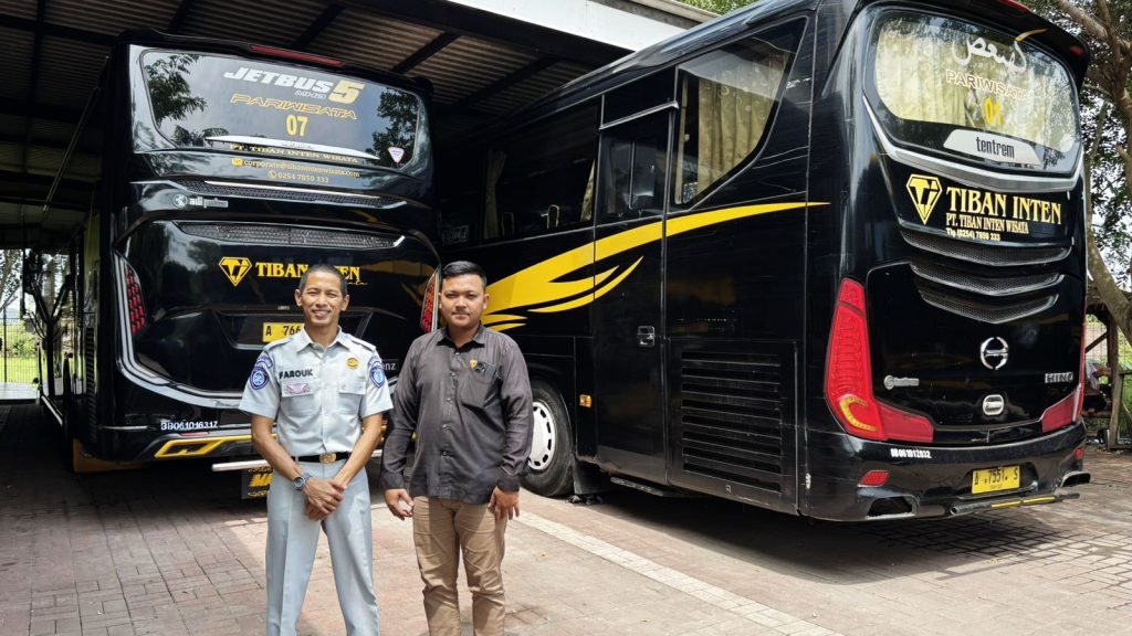 Petugas Jasa Raharja Banten Laksanakan CRM ke PO Tiban Inten Wisata, Rabu (30/7/2025)/HO/Humas JR