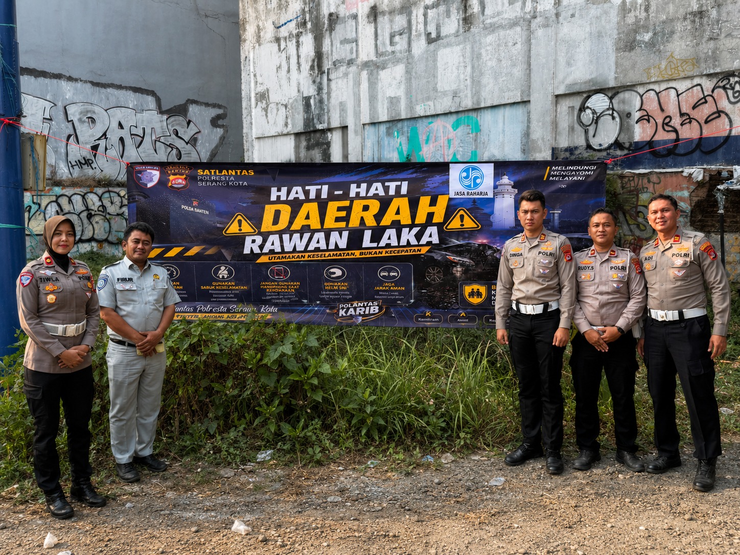 Tekan Angka Kecelakaan, Jasa Raharja dan Polresta Serang Kota Perkuat Imbauan Keselamatan di Titik Rawan